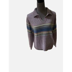 VTG Carolyn Tailor Women Pullover Multicolor Sweater Size L. Pre-Owned.